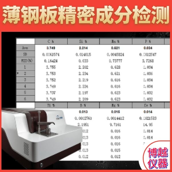 直读光谱仪检测薄钢板